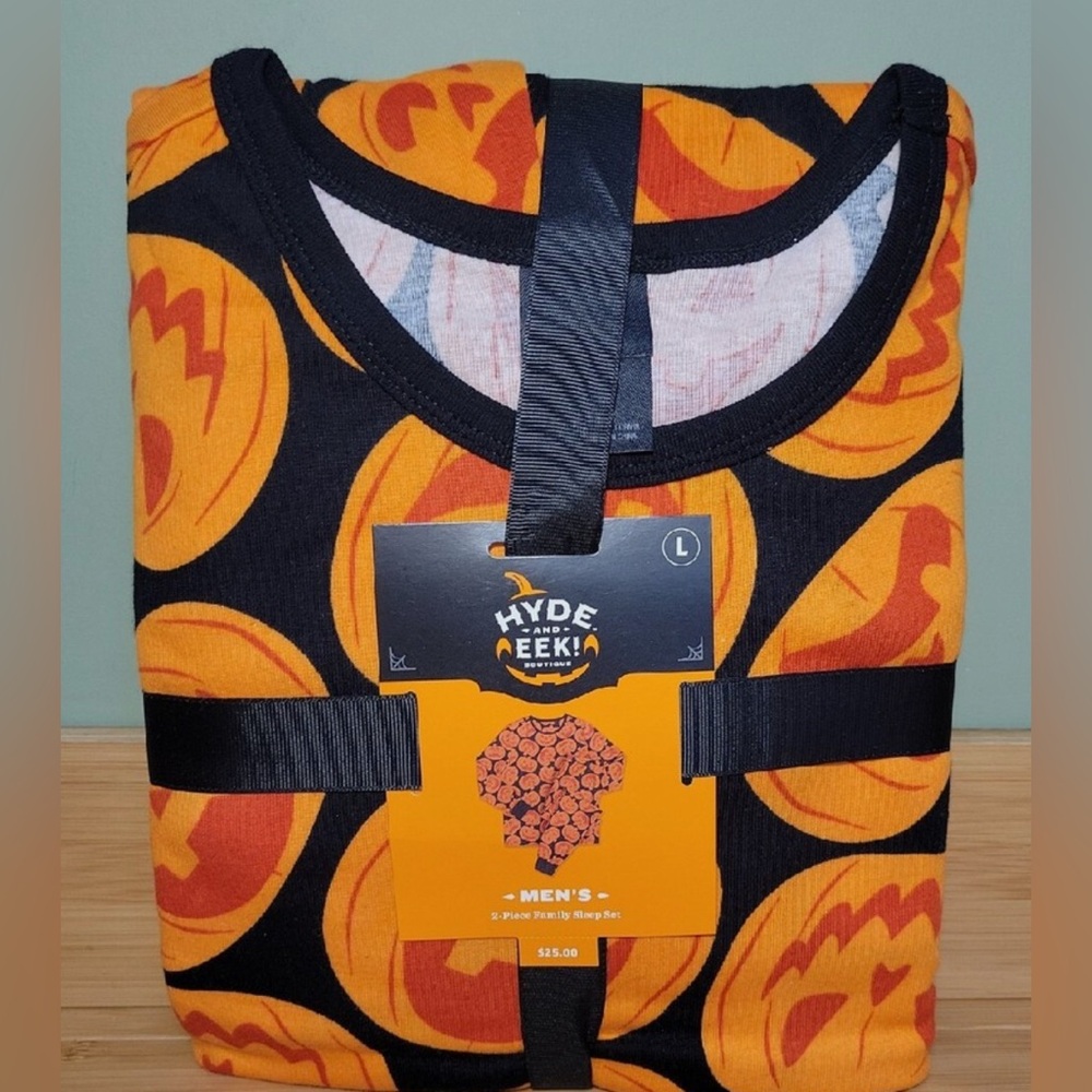 Hyde & Eek! L Men's Pumpkin PJ Pajama Large Set 100% Cotton! Super Comfy PJ’s